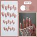 French Tip Press on Nails - Short pointed tip Press On Nails with Nail Tips White edged Naked color almond shaped Design press on nails Acrylic False Nails Cute Artificial Nails - Buy Online on GoSupps.com