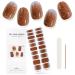 EBANKU Cured Gel Nail Strips Gel Nail Strips Long Lasting Waterproof Real Nail Polish Strips Wraps Stickers with Cuticle Stick Nail File Nail Wipes & Sealing(UV/LED Lamp Required) Sakura Orange