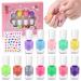 ETYJO Nail Varnish Sets for Girls 12 Candy Colors Non-Toxic Peel-Off Kids Nail Polish Sets with Flower Nail Stickers Quick Dry Water-Based Kids Nail Varnish Set Gift for Teenage Girls 3+ B-Candy