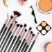 12-Piece Makeup Brush Set | Eyeshadow & Eyebrow Brushes with Tweezers - High-Quality Cosmetics Tools for Flawless Makeup - Buy Online on GoSupps.com
