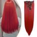 S-noilite 17-26 Inches(43-66cm) 8pcs Long Full Head Clip In Hair Extensions Extension Sexy Lady Fashion Choice 60 Colours (23 Inches-Straight Dark Red) Dark Red 23 Inch