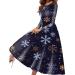 Hoodie women Christmas dress hoodie costume cartoon bag Christmas elk party clothes hooded sweater fashion dress dress Christmas dress top jumper elegant mini dress dark blue xxl