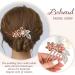 Bohend Rhinestone Flower Hair Comb - Champagne Wedding Hair Accessories for Women & Girls - Buy Online on GoSupps.com