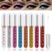 Go Ho 8 Colors Glitter Liquid Eyeliner Colorful Eyeshadow Set Shimmer High Pigmented Eyeliners Makeup for Women  Long-lasting Waterproof Smudge-proof Eye Liners Pen(03)