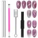 4Pcs Cat Eye Magnet for Nails Nail Magnets Cat eye Magnet for Nails Art Double-Head Nail Magnetic Cat Eye Gel Nail Polish Magnet Wand Strong Suction Board Nail Manicure Tool Set for Salon DIY Home Sliver