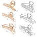 LUNROUG 6 Pack Large Metal Hair Claw Clips - Gold and Silver Fashion Clips for Women - 4 Inch Non-slip Hair Jaw Clips for Thin, Thick, Curly Hair - Buy Online on GoSupps.com