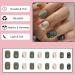 Ceboic 24Pcs Square Green French Tip Press on Nails with Leopard Print Designs - Short Glossy False Nails for Women and Girls - Buy Online on GoSupps.com