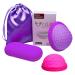 INBOLM 2 Pack Menstrual Discs Reusable Period Cups Medical-Grade Silicone Flat-Fit Cup Moon Cup Alternative to Tampons Petal Thin and Ultra Comfortable for Women Sizes S + L with Silicone Case