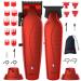 Supreme Trimmer 2-in-1 Vader Clipper & Trimmer Kit | Cordless Beard Trimmer & Mens Clippers Set for Barbers or Home | with DLC Coated Blades | Red Red Kit