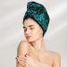 Hair Towel Wrap - Quick Drying Blue Floral & Butterfly Turban | Premium Hair Drying Towel with Button - Buy Online on GoSupps.com
