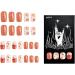 W-LOVNEST Halloween Decoration Nails Tools 24pcs Full Square Fake Nails Featuring Flower Pumpkins and Accents - Buy Online on GoSupps.com