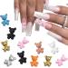 YOSOMK 64 PCS 3D Bear Nail Art Charms Resin Cute Nail Charms for Acrylic Nails Kawaii Nail Art Supplies Frosted Colorful Slime Cartoon Gems Jewelry Nail Accessories for Women Nail Decorations Design.