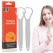 Tongue scraping for adults tongue scraps made of stainless steel |Portable tongue scrub made of metal-mouth scraper travel tongue scraper to reduce bad breath wobblo 1