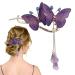 Lesunbak Butterflies Tassel Grab Clip - Elegant Hairpin & Clip For Women Rhinestone Tassel Hair Chain Chic Hair Accessories Nonslip Grip Embellished With Rhinestones For Daily Use Purple