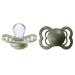 BIBS Supreme Baby Pacifier 2-Pack | Made in Denmark | BPA Free Dummy Soother Symmetrical Nipple. Silicone Size 1 (0-6 Months) Sage / Hunter Green