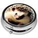 Cute Hedgehog Portable Metal Pill Box | 3-Compartment Mini Travel Organizer | Black Pill Holder for Small Pills - Buy Online on GoSupps.com