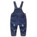KIDSCOOL SPACE Baby Boy Girl Jean Overalls Toddler Ripped Denim Cute Workwear 2-3 Years Blue-2079