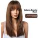 HAIRCUBE Brown Long Straight Wigs with Fringe for Women - Perfect for Daily Wear - Buy Online on GoSupps.com