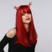 52cm Red Wig for Women - Heat-Resistant Fiber with Straight Bangs | Perfect for Daily Wear & Cosplay - Buy Online on GoSupps.com