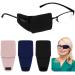 3 Pieces Silk Eye Patch 4 x 1.7 Inch Silk Glasses Patch for Protecting Glasses, Adults Kids Glasses Patch to Cover Either Eye (Pink, Navy Blue, Black)