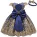 Myrisam Baby Girl Embroidery Princess Dress 4-5 Years Navy Blue - Birthday & Christening Gown with Headwear - Buy Online on GoSupps.com