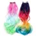 Rainbow Ombre Curly Hair Extensions for Kids - 2 Pack Ponytail Barrettes - Buy Online on GoSupps.com