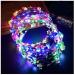 LED Flower Crown 12Pcs Light Up LED Flower Headband Luminous 10 Led Flowers Hair Bands Ladies Headdress for Holiday Christmas Halloween Glow Party Wedding Decor