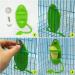 PAULOZYN 2PCS Bird Cuttlebone Stand Holder & Feeding Cup Rack | Birdcage Accessories with Perches | Ideal for Budgies, Parakeets, Cockatiels, Conures | Fruit/Vegetable Storage | Green - Buy Online on GoSupps.com