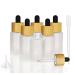 Cosidea 6 pieces empty 30 ml Military glass bottles with wood-bamboo drip lid for serum and essential oil DIY cosmetics oils travel-perfume dripping bottle tank 30ml with pipette
