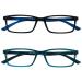 Opulize sea glasses Blue light filter narrow frame spring hinges improve the sleep computer glasses gaming reflective men B9 +3.00 diopters black / turquoise