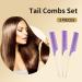 3 Pcs Anti-Static Tail Carbon Metal Hair Comb Set - Heat Resistant Salon Rattail Parting Comb for Women - Purple Color - Buy Online on GoSupps.com