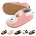 Baby Shoes Soft Leather Baby Shoes Baby Boy Shoes Baby Boys Girls Sneakers First Walking Shoes Non-Slip Rubber Soles Newborn Cartoon Prewalker Sneakers 0-24 Months 0-6 Months Pink Bunny