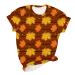 Yihaojia Fall Tops Women Plus Size Halloween/Thanksgiving Tee Shirts Cute Grapchic Short Sleeve Holiday Top Brown#35 Large