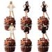 18pcs Glitter Graduation Dancing Girl Dessert Cupcake Topper Congrats Grad 2024 Prom Night Theme Decorations High School College Graduation Party Decor Supplies
