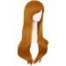 MapofBeauty 28 Women Side Bangs Long Curly Hair Cosplay Wig - Golden Orange - Buy Online on GoSupps.com