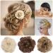Scrunchy Scrunchie Bun Updo Hairpiece Hair Ribbon Ponytail Extensions Hair Extensions Wavy Curly Messy Hair Bun Donut Hair Chignons Hair Piece Wig Dark Brown & Light Auburn Modern Dark Brown & Light Auburn