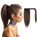 FESHFEN Straight Ponytail Extension Natural Long Ponytails Wrap Around Clip in Pony Tails Hair Piece Synthetic Hairpieces for Women Girls Medium Brown & Light Auburn Mixed 12 inch 12 Inch (Pack of 1) Medium Brown & Light Auburn Mixed 4/30#-Wrap Around