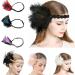 amangul Feather Headpiece Woman Carnivals Flapper Headband Mardi Gras Headpiece Masquerade Headpiece Gatsbys Headpiece(Black) - Buy Online on GoSupps.com
