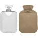 Khaki Hot Water Bottle with Cover - Pain Relief Heating Pad for Arthritis - 1L Water Bottle - Buy Online on GoSupps.com