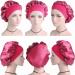 Silk Wide Band Satin Bonnet for Hair Care - Rose Red Sleep Cap for Women and Girls - Buy Online on GoSupps.com