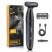 Body Groomer Men Kibiy Body Hair Trimmer Men IPX7 Waterproof Wet/Dry Body Trimmer Pubic Hair Trimmer for Men Electric Razor Body shavers for Men Balls Trimmer Men USB-C Charging(Black)