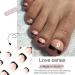 Short False Toenails Press On Toenails-Shiny Artificial Toenails French Full Cover Toe Nails Nails Supplies Decor Black Full Cover False Toenails Artificial Toenails French Press On Toenails - Buy Online on GoSupps.com