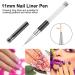 Nail Art Liner Brushes Set - 3 PCS Fine Tip Brushes for Nail Gel Polish Painting & Design with Rhinestone Handle - Includes Dotting & Drawing Pen - 7/9/11mm - Buy Online on GoSupps.com