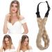 Silk-co women hair band 5 strands blonde artificial hair braided headband elastic hair band for women and girls wedding vintage with hair tie hair part braids extensions 3.8cm wide 18/613 3.8cm wide light blonde & bleaching blonde#