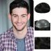 Zakya Hair System for Men 0.06 mm Thin Skin Men's Toupee 100% Human Hair Men's Hairpieces 8x10 Inches Base Size Hair Replacement System for Men(Off Black 1B#)