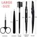 Gibot Eyebrow Set 5pcs Stainless Steel Eyebrow Grooming Kit with Tweezers Scissors Eyebrow Brush Comb Eyebrow Pencil Razor and Travel Case for Women and Men Black - Buy Online on GoSupps.com