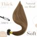 LAAVOO Ombre Brown Real Hair Extensions - Keratin Bond U Tip #6/8/14 - Medium Brown Balayage 35cm for Luxurious Hair Transformations - Buy Online on GoSupps.com