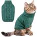 Knitted pets sweater small dogs pet cat clothing winter puppy sweater clothing for little pomeranian chihuahua bulldog dachshund mops yorkie pepeacockgreen m pfau green