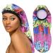 Vinyl Quote Me Extra Long Colorful Satin Bonnet Sleep Cap Long Bonnet for Braids Hair Loose Cap (Colorful Peacock)