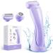 Electric Razors for Women,GKINIKG 2 in 1 Electric Shaver for Women Bikini Trimmer,Womens Electric Razor for Legs Armpit Face Beard,Portable Wet Dry Use Cordless with Charging Base B Light Purple